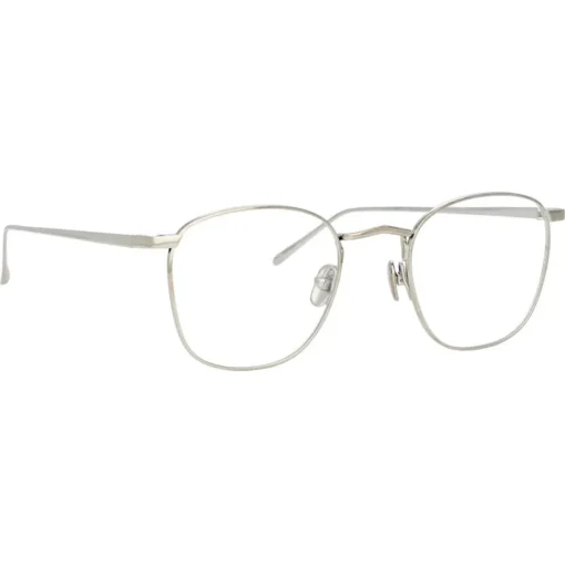 Linda Farrow - SImon Square Optical Glasses in White Gold - LFL479C7OPT - Eyewear - Avvenice^ Sunglasses