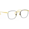 Linda Farrow - Simon Square Optical Glasses in Yellow Gold Black - LFLC479C18OPT - Eyewear - Avvenice^ Sunglasses