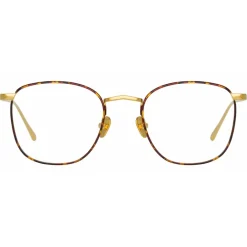 Linda Farrow - Simon Square Optical Glasses in Yellow Gold Tortoiseshell - LFLC479C17OPT - Eyewear - Avvenice