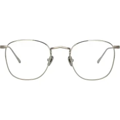 Linda Farrow - SImon Square Optical Glasses in White Gold - LFL479C7OPT - Eyewear - Avvenice^ Sunglasses