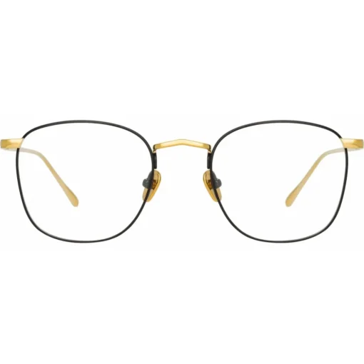 Linda Farrow - Simon Square Optical Glasses in Yellow Gold Black - LFLC479C18OPT - Eyewear - Avvenice^ Sunglasses