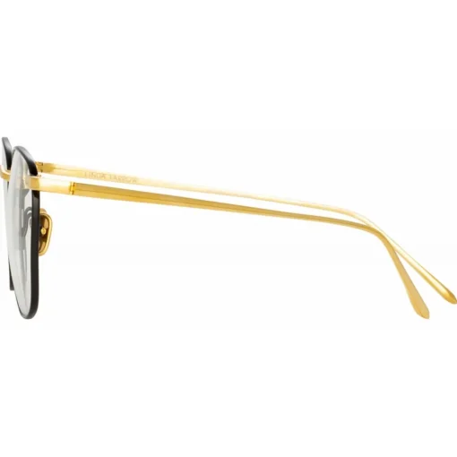 Linda Farrow - Simon Square Optical Glasses in Yellow Gold Black - LFLC479C18OPT - Eyewear - Avvenice^ Sunglasses