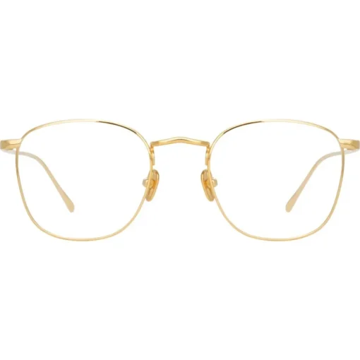 Linda Farrow - Simon Square Optical Glasses in Yellow Gold - LFLC479C6OPT - Eyewear - Avvenice