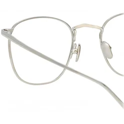 Linda Farrow - SImon Square Optical Glasses in White Gold - LFL479C7OPT - Eyewear - Avvenice^ Sunglasses