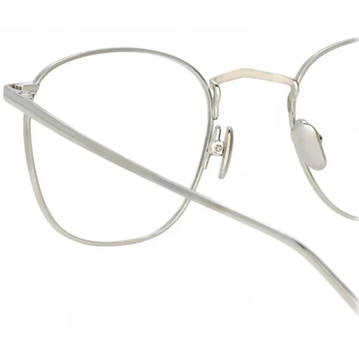 Linda Farrow - SImon Square Optical Glasses in White Gold - LFL479C7OPT - Eyewear - Avvenice^ Sunglasses