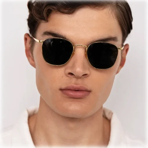 Linda Farrow - Simon Square Sunglasses in Rose Gold - LFLC479C3SUN - Eyewear - Avvenice