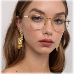Linda Farrow - SImon Square Optical Glasses in White Gold - LFL479C7OPT - Eyewear - Avvenice^ Sunglasses