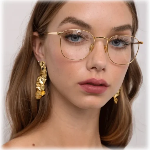 Linda Farrow - SImon Square Optical Glasses in White Gold - LFL479C7OPT - Eyewear - Avvenice^ Sunglasses