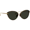 Linda Farrow - Song Cat Eye Sunglasses in Yellow Gold and Black - LFL1445C1SUN - Eyewear - Avvenice^ Sunglasses