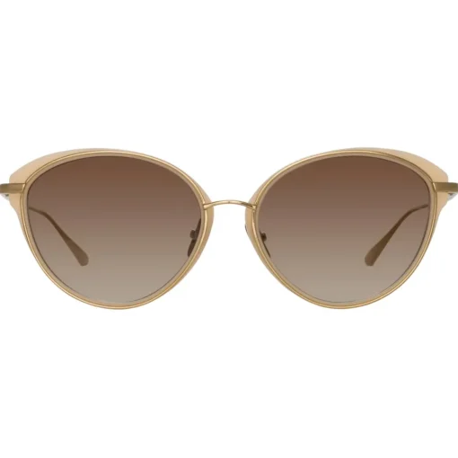Linda Farrow - Song Cat Eye Sunglasses in Light Gold and Peach - LFL1445C2SUN - Eyewear - Avvenice