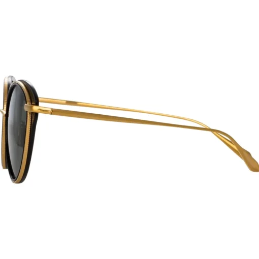 Linda Farrow - Song Cat Eye Sunglasses in Yellow Gold and Black - LFL1445C1SUN - Eyewear - Avvenice^ Sunglasses