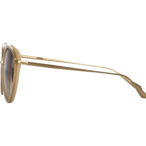 Linda Farrow - Song Cat Eye Sunglasses in Light Gold and Peach - LFL1445C2SUN - Eyewear - Avvenice