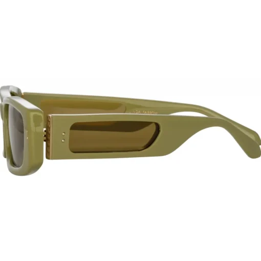 Linda Farrow - Talita Rectangular Sunglasses in Sage - LFL1419C6SUN - Eyewear - Avvenice^ Sunglasses