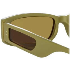 Linda Farrow - Talita Rectangular Sunglasses in Sage - LFL1419C6SUN - Eyewear - Avvenice^ Sunglasses