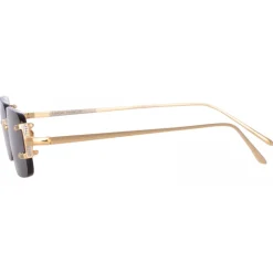 Linda Farrow - Taylor Rectangular Sunglasses in Yellow Gold Green - LFL1131C9SUN - Eyewear - Avvenice^ Sunglasses