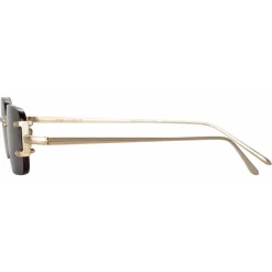 Linda Farrow - Taylor Rectangular Sunglasses in Light Gold Brown - LFL1131C2SUN - Eyewear - Avvenice^ Sunglasses