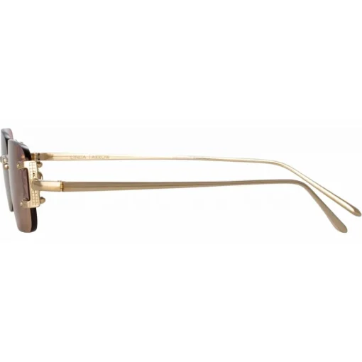 Linda Farrow - Taylor Rectangular Sunglasses in Light Gold - LFL1131C3SUN - Eyewear - Avvenice