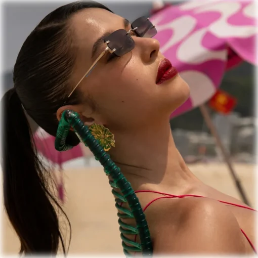 Linda Farrow - Taylor Rectangular Sunglasses in Light Gold Sand - LFL1131C10SUN - Eyewear - Avvenice
