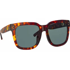 Linda Farrow - The Freya Square Sunglasses in Tortoiseshell - LFL1175C5SUN - Eyewear - Avvenice^ Sunglasses