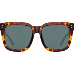Linda Farrow - The Freya Square Sunglasses in Tortoiseshell - LFL1175C5SUN - Eyewear - Avvenice^ Sunglasses
