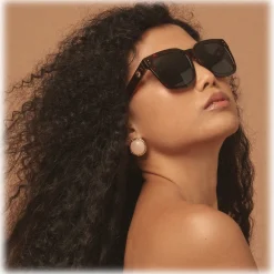 Linda Farrow - The Freya Square Sunglasses in Tortoiseshell - LFL1175C5SUN - Eyewear - Avvenice^ Sunglasses