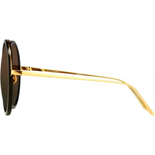 Linda Farrow - The Kew Round Sunglasses in Black (C1) - LFLC457C1SUN - Eyewear - Avvenice