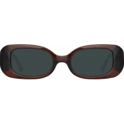 Linda Farrow - The Lola Rectangular Sunglasses in Brown - LFL1117C8SUN - Eyewear - Avvenice
