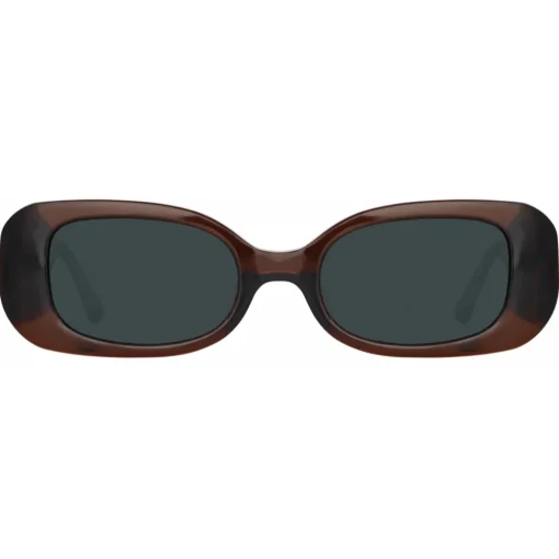 Linda Farrow - The Lola Rectangular Sunglasses in Brown - LFL1117C8SUN - Eyewear - Avvenice