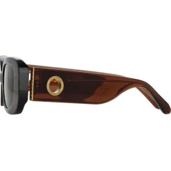 Linda Farrow - The Lola Rectangular Sunglasses in Brown - LFL1117C8SUN - Eyewear - Avvenice