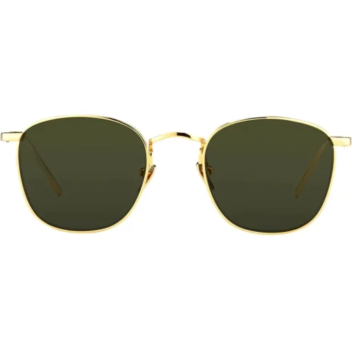 Linda Farrow - The Simon Square Sunglasses in Green Yellow Gold (C5) - LFL479C5SUN - Eyewear - Avvenice