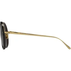Linda Farrow - The Tracy Round Sunglasses in Black (C11) - LFL239C11SUN - Eyewear - Avvenice^ Sunglasses