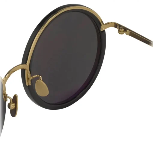 Linda Farrow - The Tracy Round Sunglasses in Black (C11) - LFL239C11SUN - Eyewear - Avvenice^ Sunglasses