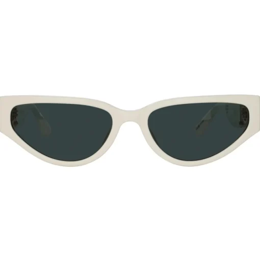 Linda Farrow - Tomie Cat Eye Sunglasses in White - LFL1426C2SUN - Eyewear - Avvenice^ Sunglasses