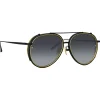 Linda Farrow - Torino Aviator Sunglasses in Nickel - LFL1360C1SUN - Eyewear - Avvenice^ Sunglasses