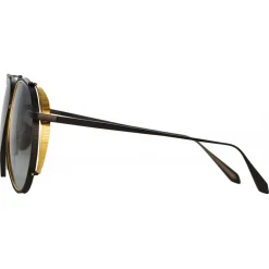 Linda Farrow - Torino Aviator Sunglasses in Nickel - LFL1360C1SUN - Eyewear - Avvenice^ Sunglasses