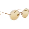 Linda Farrow - Tracy Round Sunglasses in Milky Peach - LFL239C57SUN - Eyewear - Avvenice^ Sunglasses