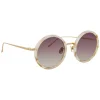 Linda Farrow - Tracy Round Sunglasses in Quartz - LFL239C51SUN - Eyewear - Avvenice^ Sunglasses