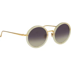 Linda Farrow - Tracy Round Sunglasses in Sherbet - LFL239C47SUN - Eyewear - Avvenice^ Sunglasses