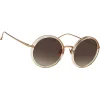 Linda Farrow - Tracy Round Sunglasses in Ash - LFL239C34SUN - Eyewear - Avvenice^ Sunglasses