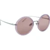 Linda Farrow - Tracy Round Sunglasses in Milky Purple - LFL239C59SUN - Eyewear - Avvenice