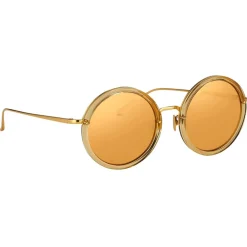 Linda Farrow - Tracy Round Sunglasses in Dew - LFL239C45SUN - Eyewear - Avvenice
