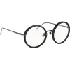 Linda Farrow - Tracy Round Optical Glasses in Black - LFL239C19OPT - Eyewear - Avvenice