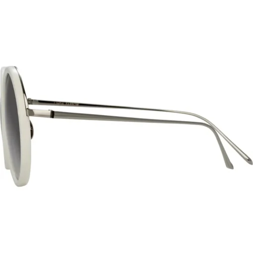 Linda Farrow - Tracy Round Sunglasses in White - LFL239C68SUN - Eyewear - Avvenice^ Sunglasses