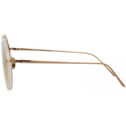 Linda Farrow - Tracy Round Sunglasses in Milky Peach - LFL239C57SUN - Eyewear - Avvenice^ Sunglasses