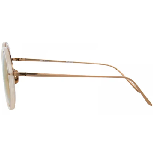 Linda Farrow - Tracy Round Sunglasses in Milky Peach - LFL239C57SUN - Eyewear - Avvenice^ Sunglasses