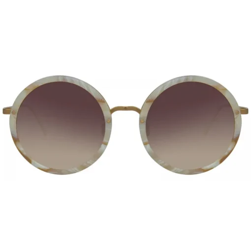 Linda Farrow - Tracy Round Sunglasses in Quartz - LFL239C51SUN - Eyewear - Avvenice^ Sunglasses