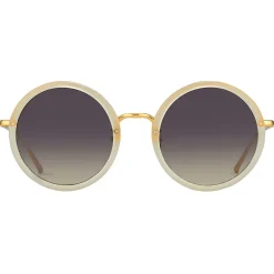Linda Farrow - Tracy Round Sunglasses in Sherbet - LFL239C47SUN - Eyewear - Avvenice^ Sunglasses