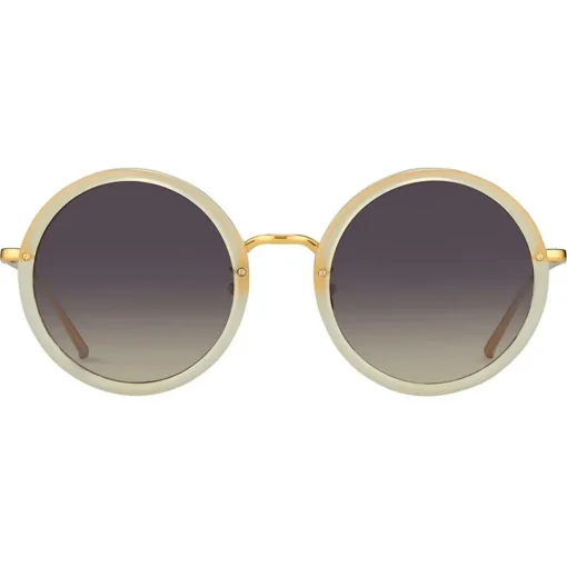 Linda Farrow - Tracy Round Sunglasses in Sherbet - LFL239C47SUN - Eyewear - Avvenice^ Sunglasses
