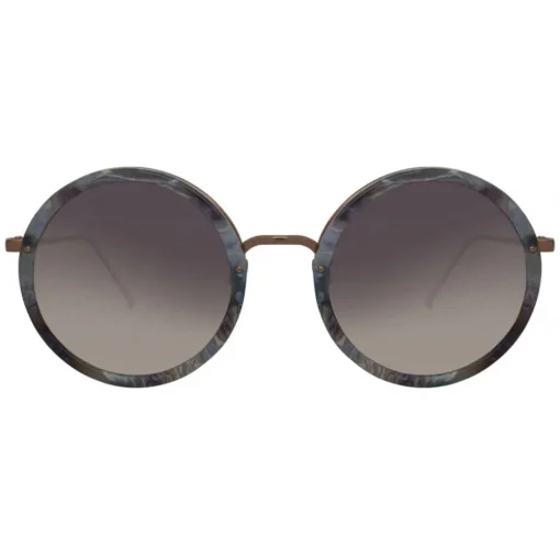 Linda Farrow - Tracy Round Sunglasses in Grey Marble - LFL239C50SUN - Eyewear - Avvenice
