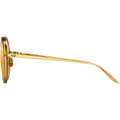 Linda Farrow - Tracy Round Sunglasses in Dew - LFL239C45SUN - Eyewear - Avvenice